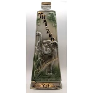 JIM BEAM 1969 Thailand Elephant Decanter Whiskey Bottle Map A Nation of Wonders